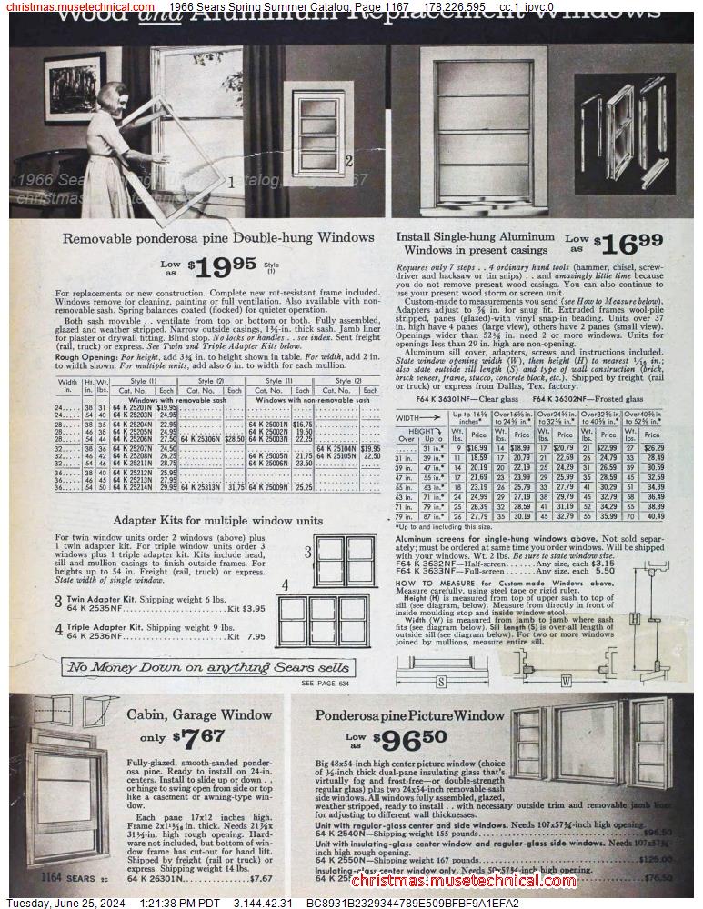 1966 Sears Spring Summer Catalog, Page 1167