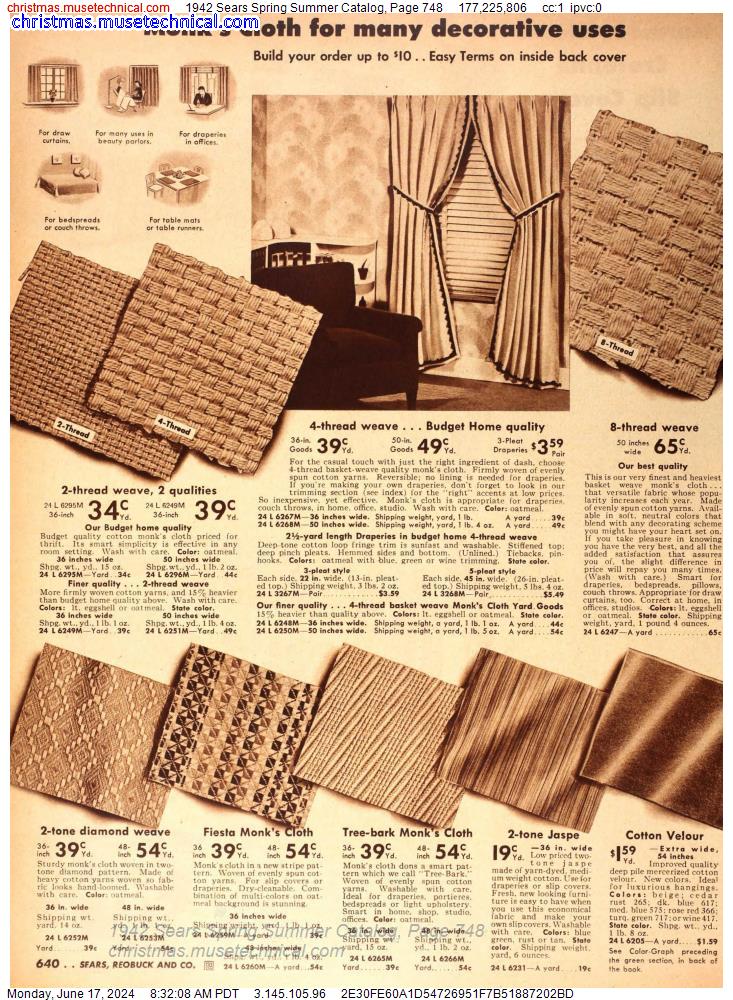 1942 Sears Spring Summer Catalog, Page 748