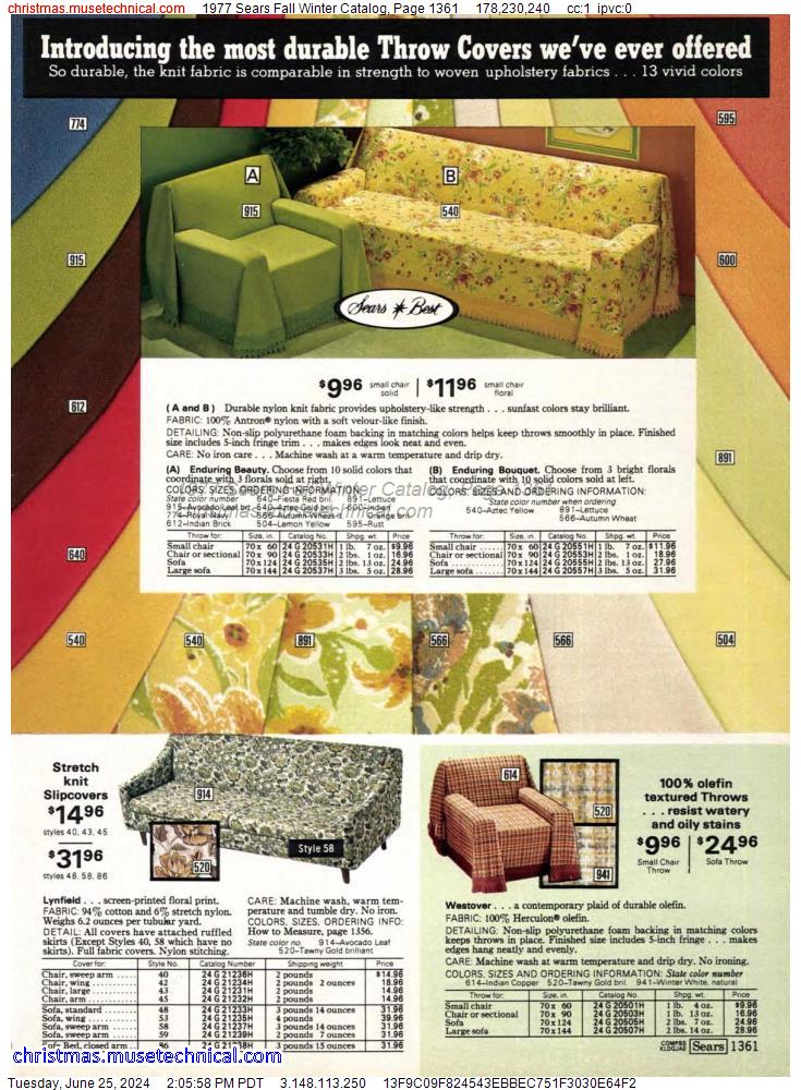 1977 Sears Fall Winter Catalog, Page 1361