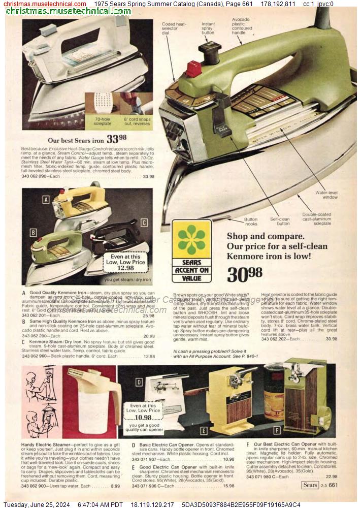 1975 Sears Spring Summer Catalog (Canada), Page 661