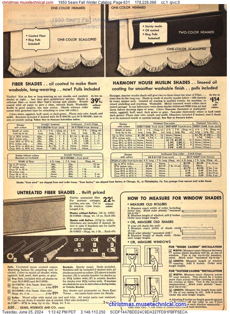 1950 Sears Fall Winter Catalog, Page 631