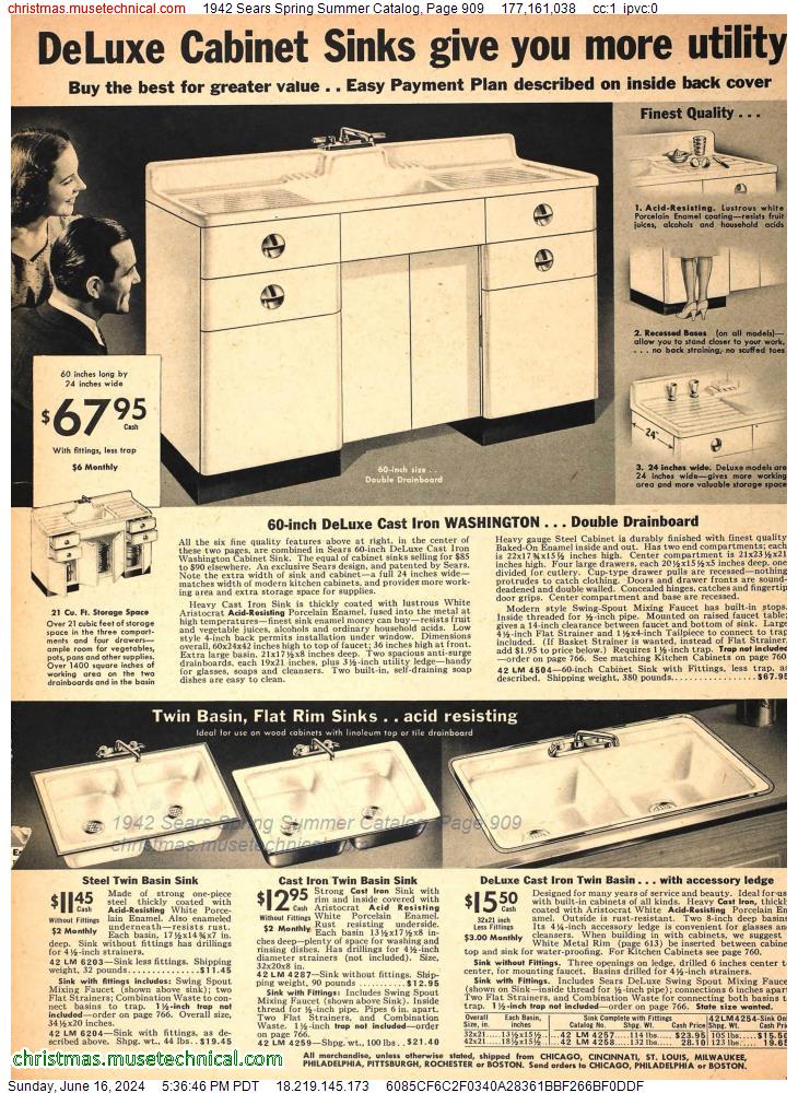 1942 Sears Spring Summer Catalog, Page 909