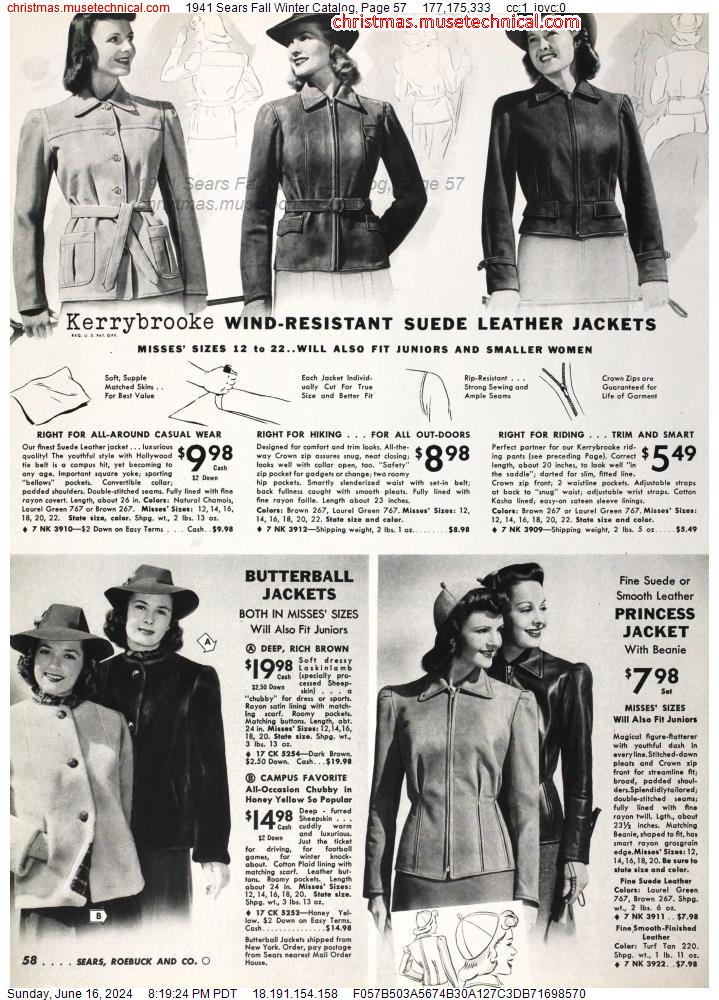 1941 Sears Fall Winter Catalog, Page 57