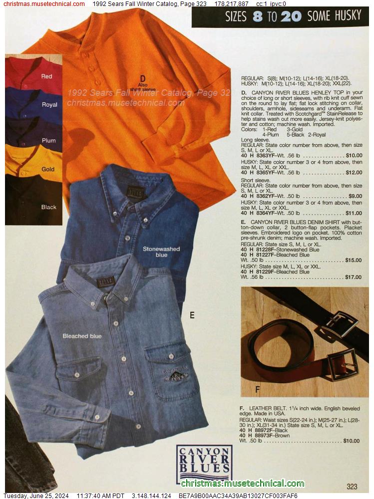 1992 Sears Fall Winter Catalog, Page 323