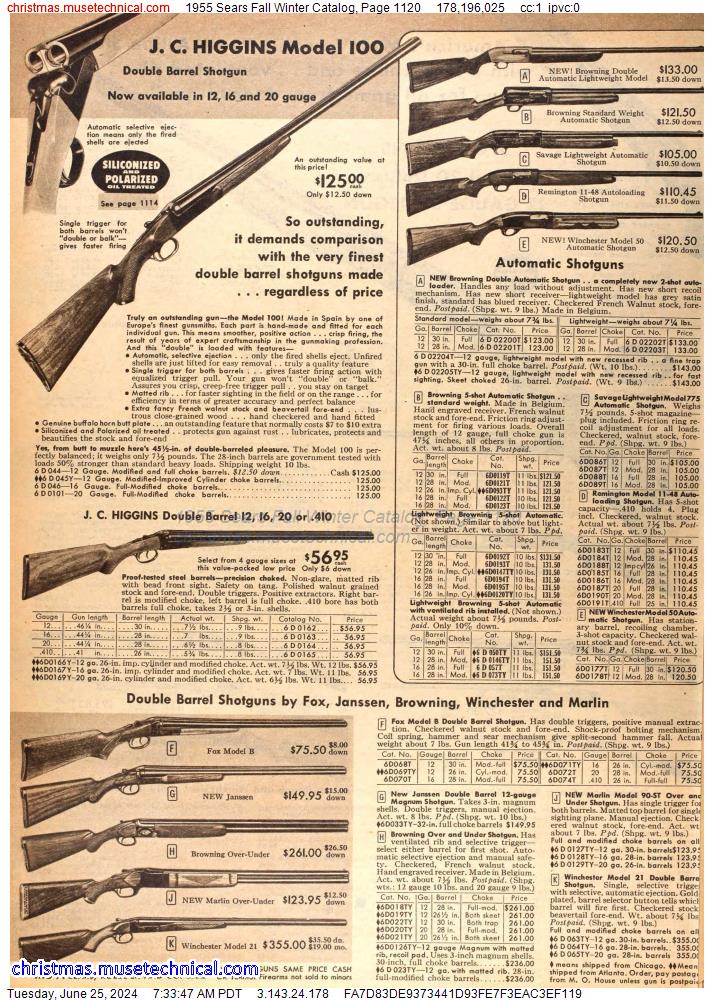 1955 Sears Fall Winter Catalog, Page 1120