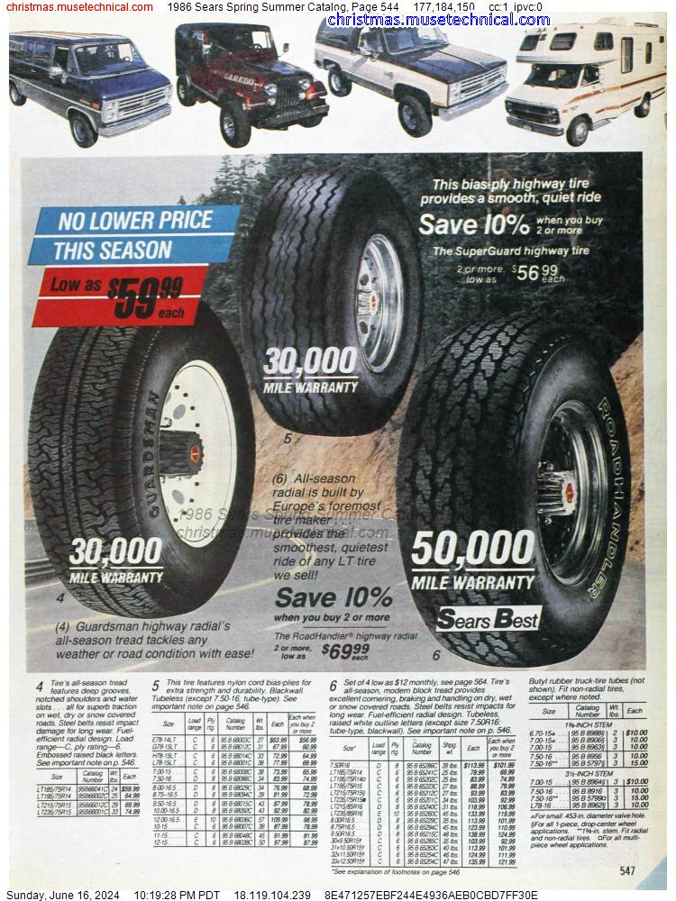 1986 Sears Spring Summer Catalog, Page 544