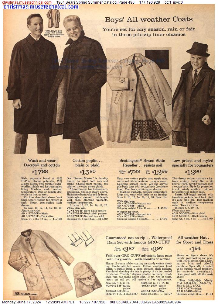 1964 Sears Spring Summer Catalog, Page 490