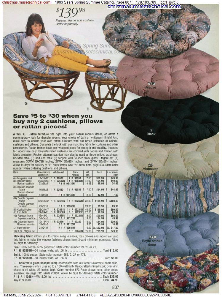 1993 Sears Spring Summer Catalog, Page 807