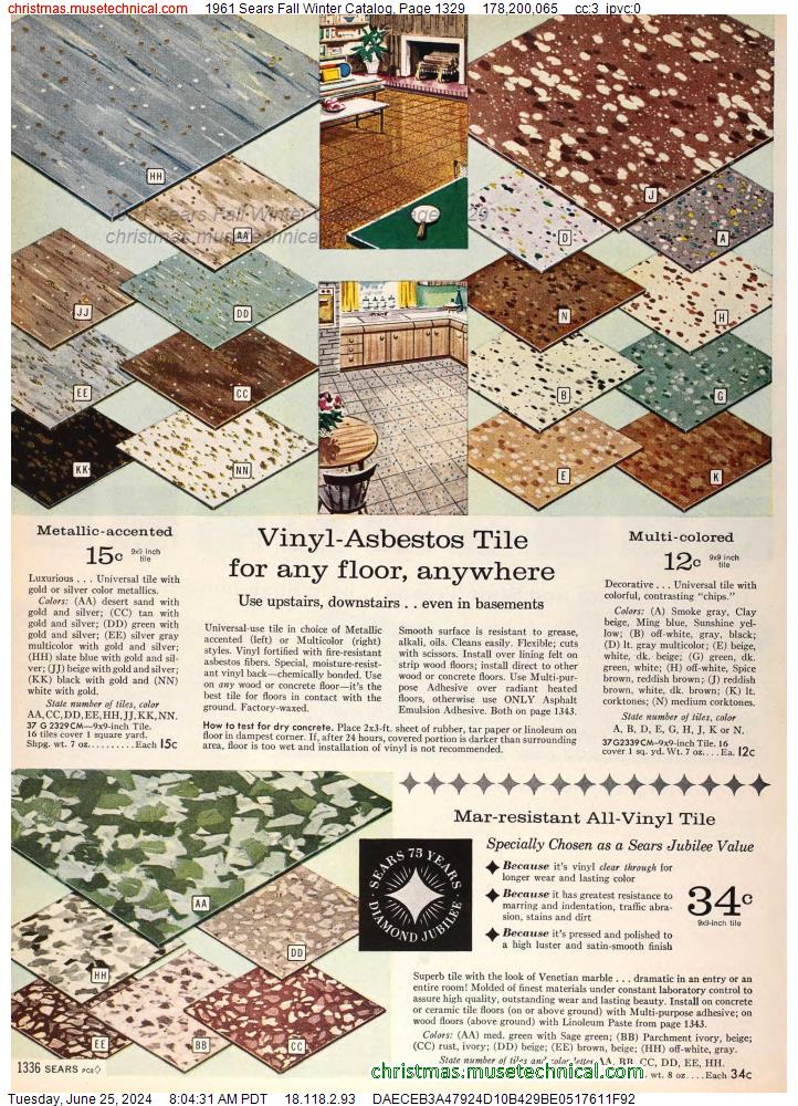 1961 Sears Fall Winter Catalog, Page 1329