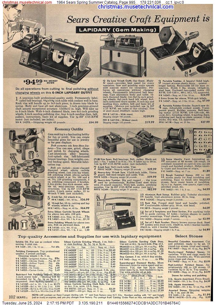 1964 Sears Spring Summer Catalog, Page 995