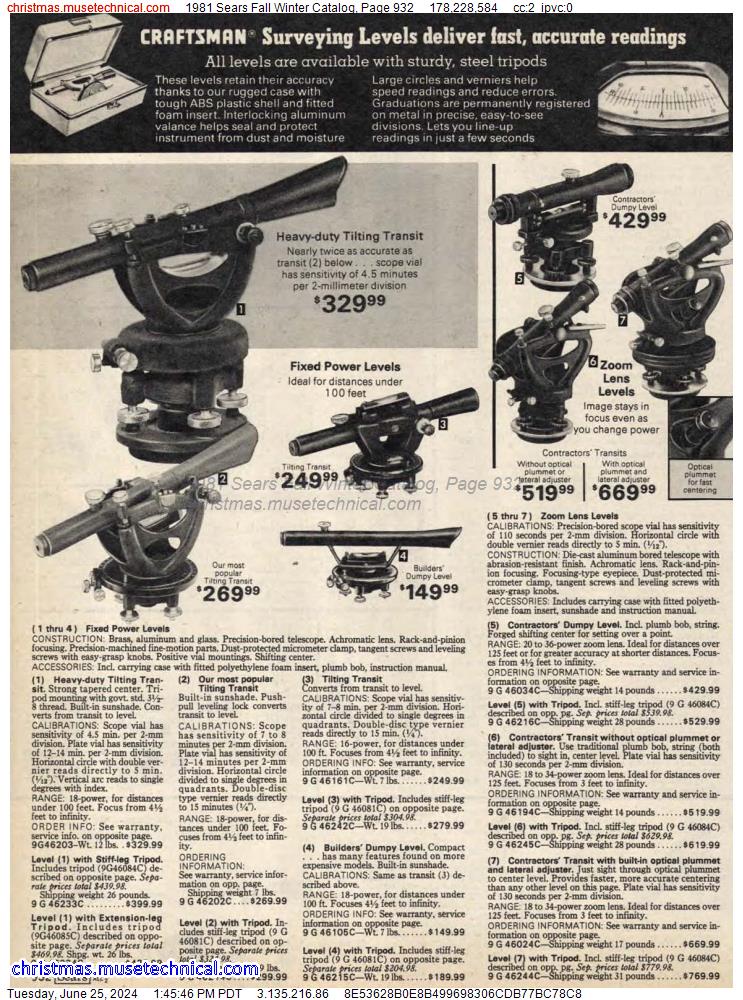 1981 Sears Fall Winter Catalog, Page 932