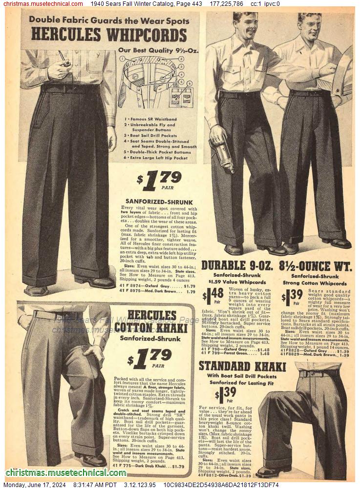 1940 Sears Fall Winter Catalog, Page 443