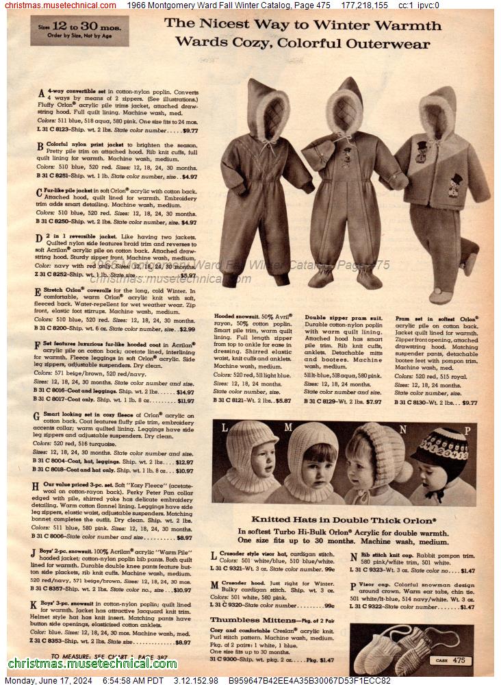 1966 Montgomery Ward Fall Winter Catalog, Page 475