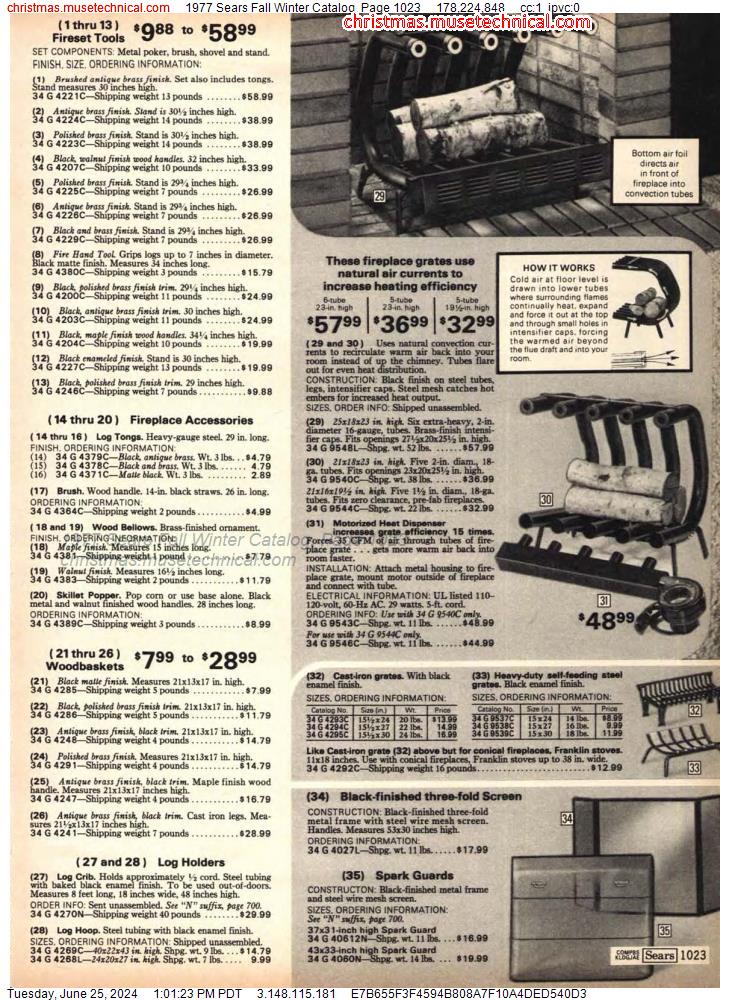 1977 Sears Fall Winter Catalog, Page 1023