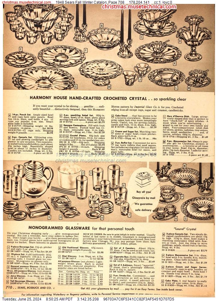 1948 Sears Fall Winter Catalog, Page 708