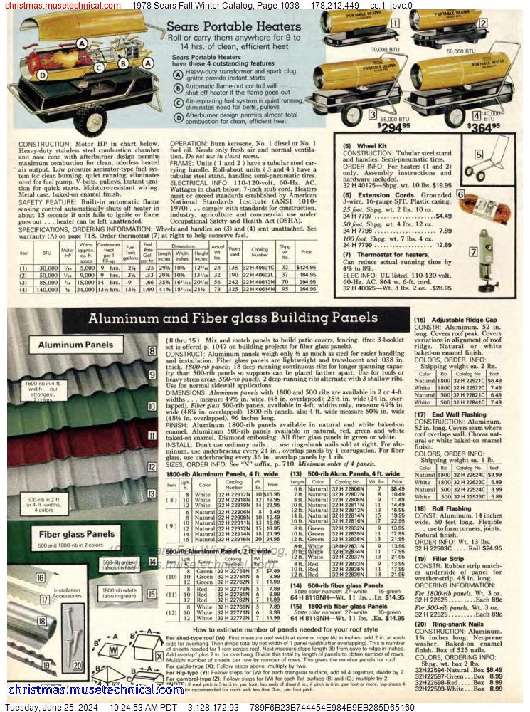 1978 Sears Fall Winter Catalog, Page 1038