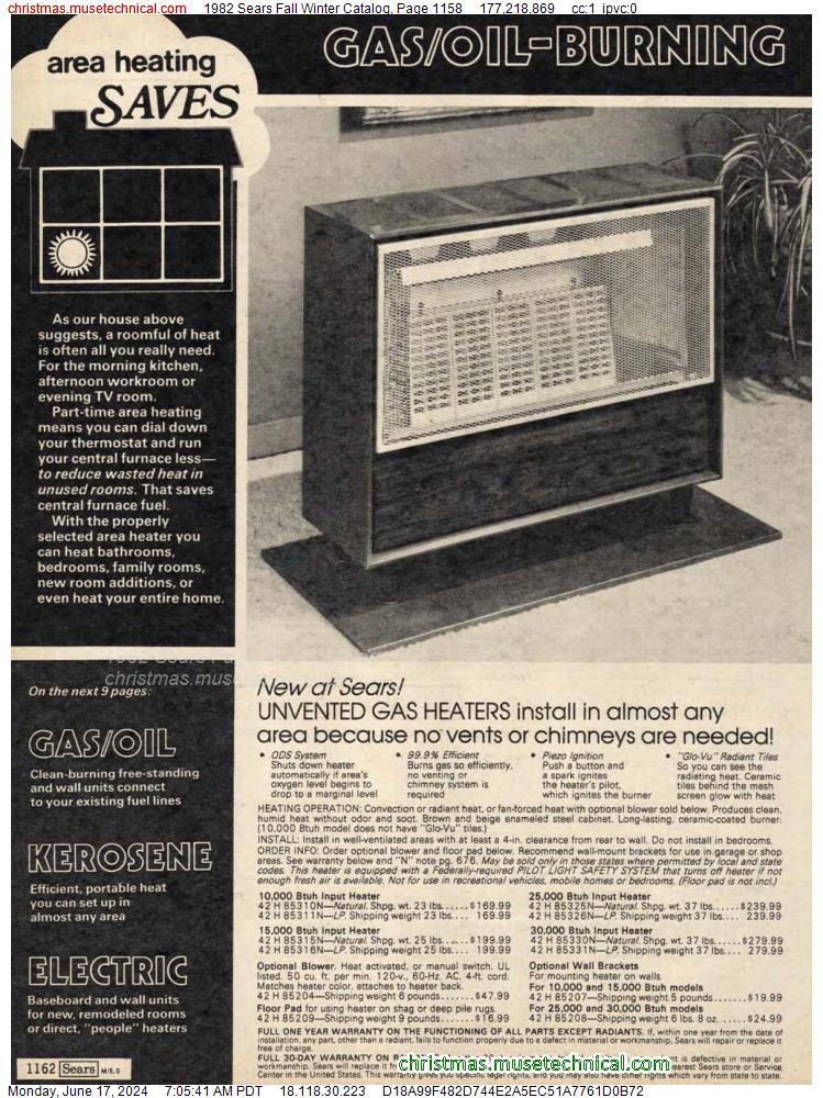 1982 Sears Fall Winter Catalog, Page 1158