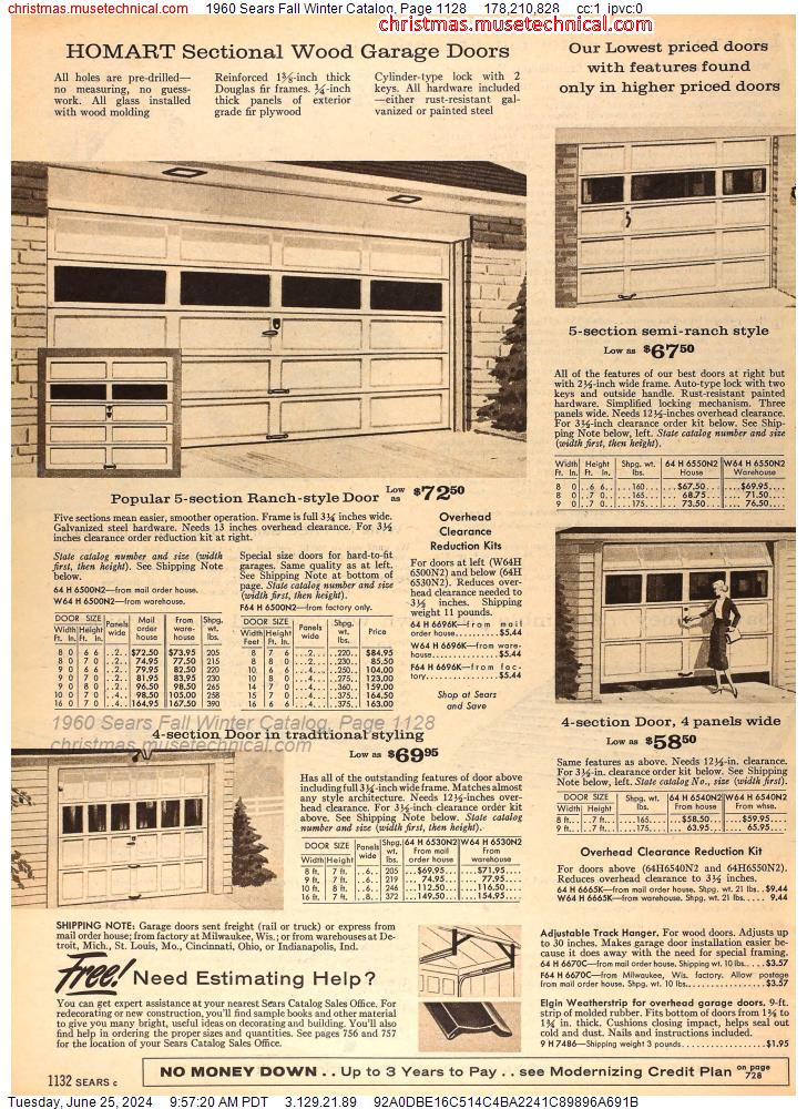 1960 Sears Fall Winter Catalog, Page 1128