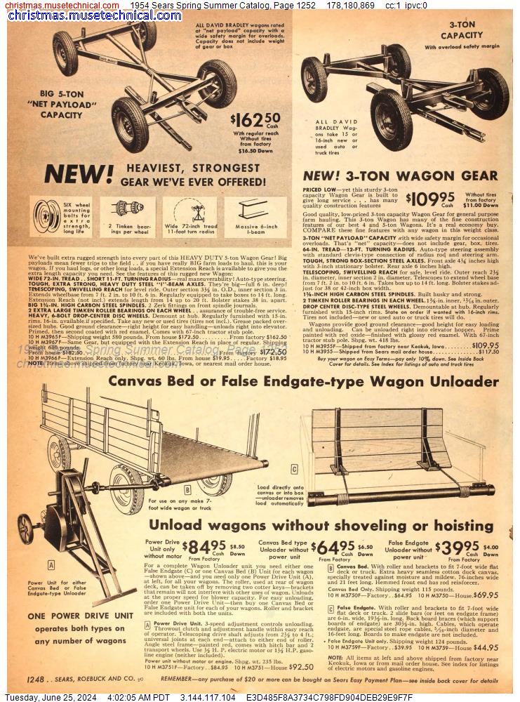 1954 Sears Spring Summer Catalog, Page 1252