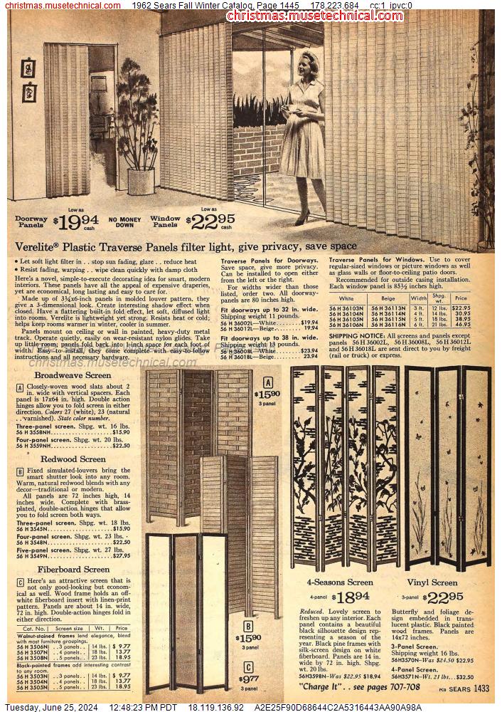 1962 Sears Fall Winter Catalog, Page 1445