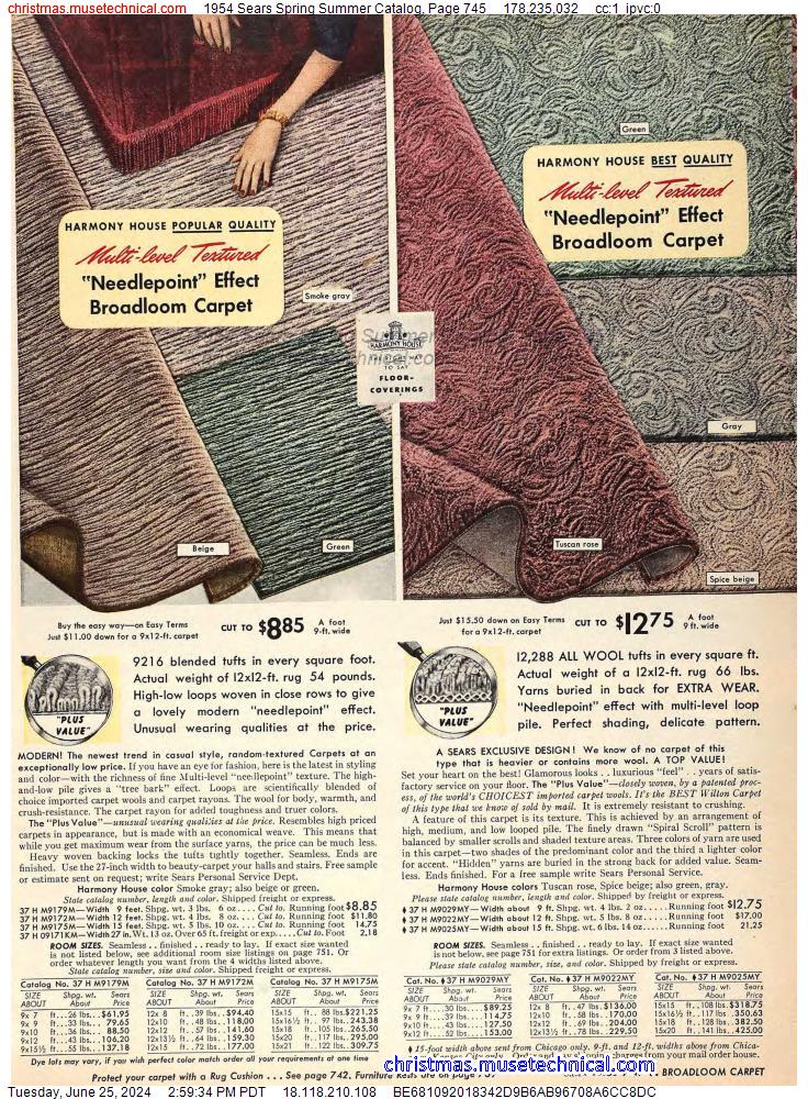1954 Sears Spring Summer Catalog, Page 745