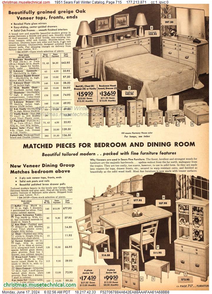 1951 Sears Fall Winter Catalog, Page 715