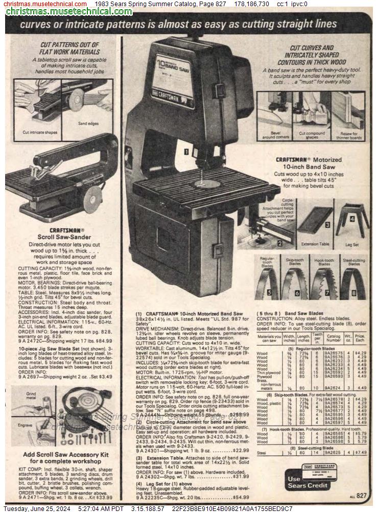 1983 Sears Spring Summer Catalog, Page 827
