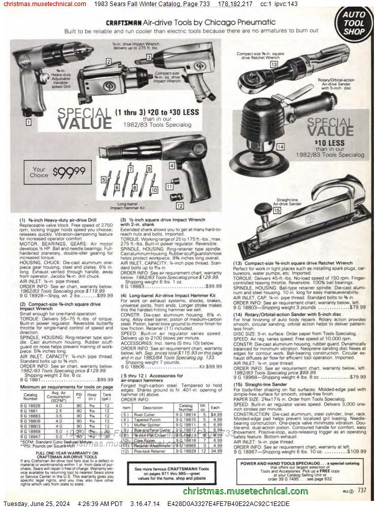 1983 Sears Fall Winter Catalog, Page 733