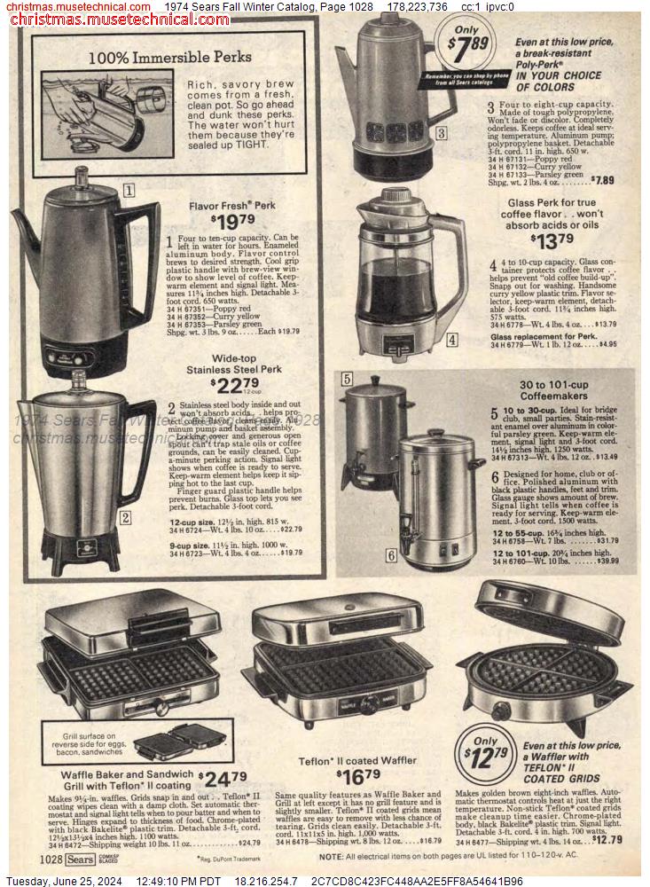 1974 Sears Fall Winter Catalog, Page 1028