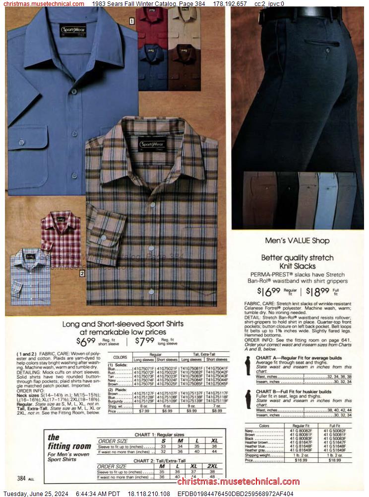 1983 Sears Fall Winter Catalog, Page 384