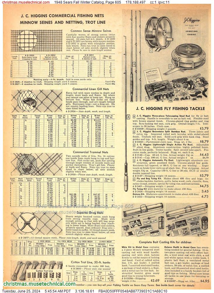 1948 Sears Fall Winter Catalog, Page 605