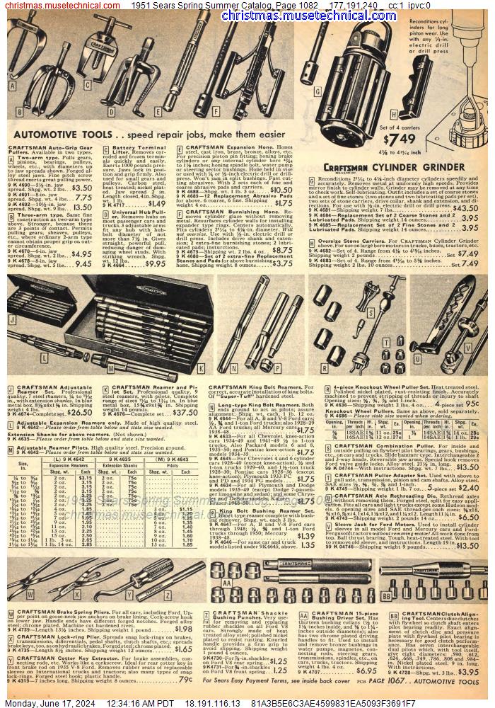 1951 Sears Spring Summer Catalog, Page 1082