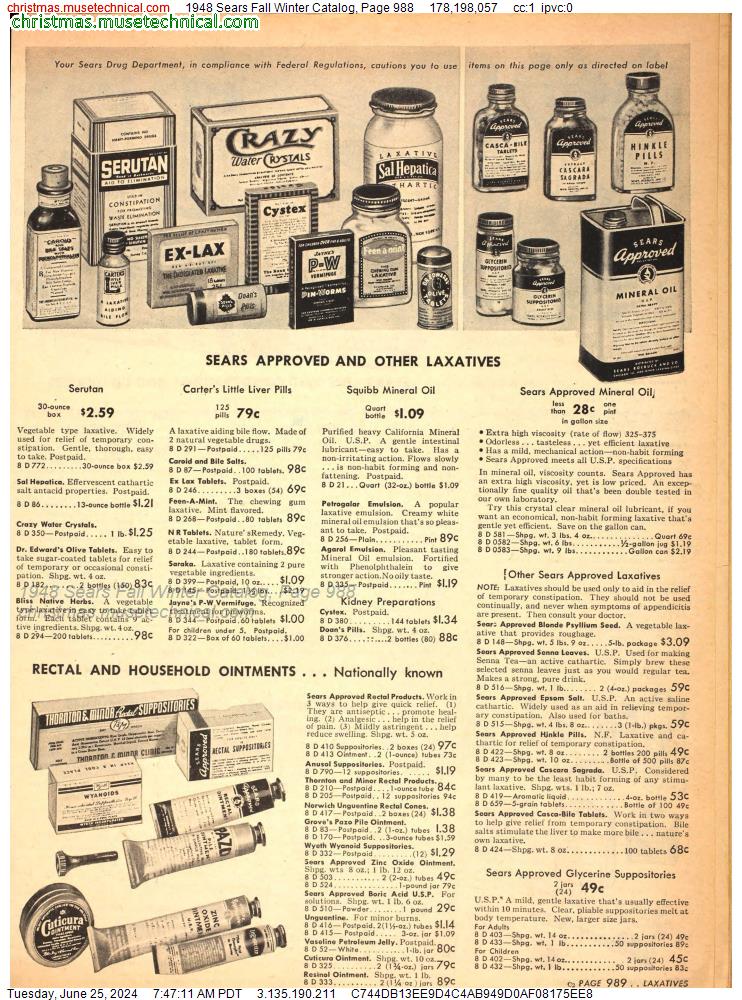 1948 Sears Fall Winter Catalog, Page 988