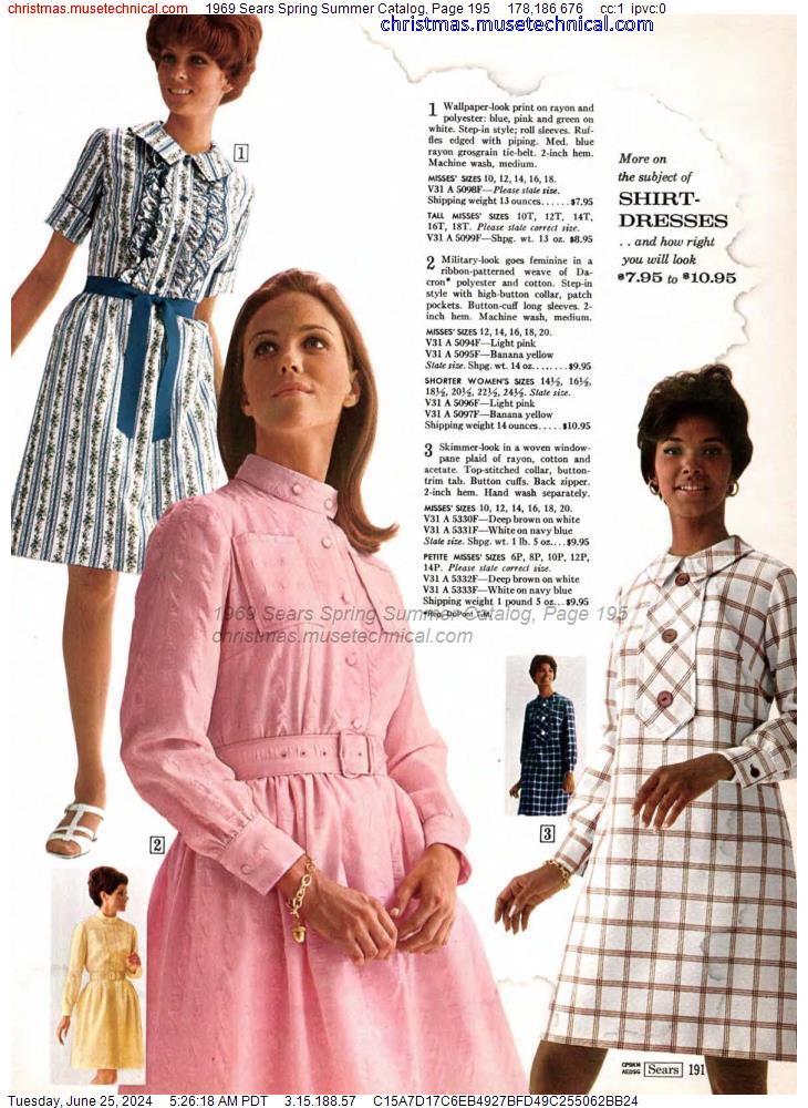 1969 Sears Spring Summer Catalog, Page 195