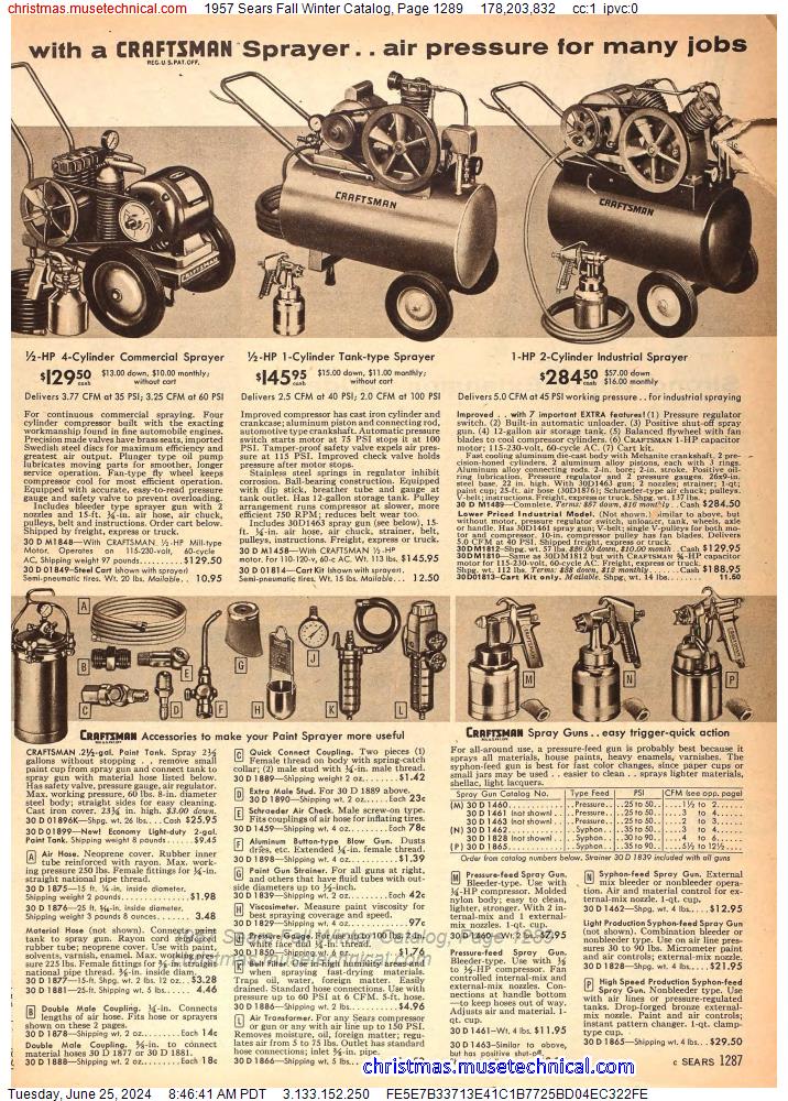 1957 Sears Fall Winter Catalog, Page 1289