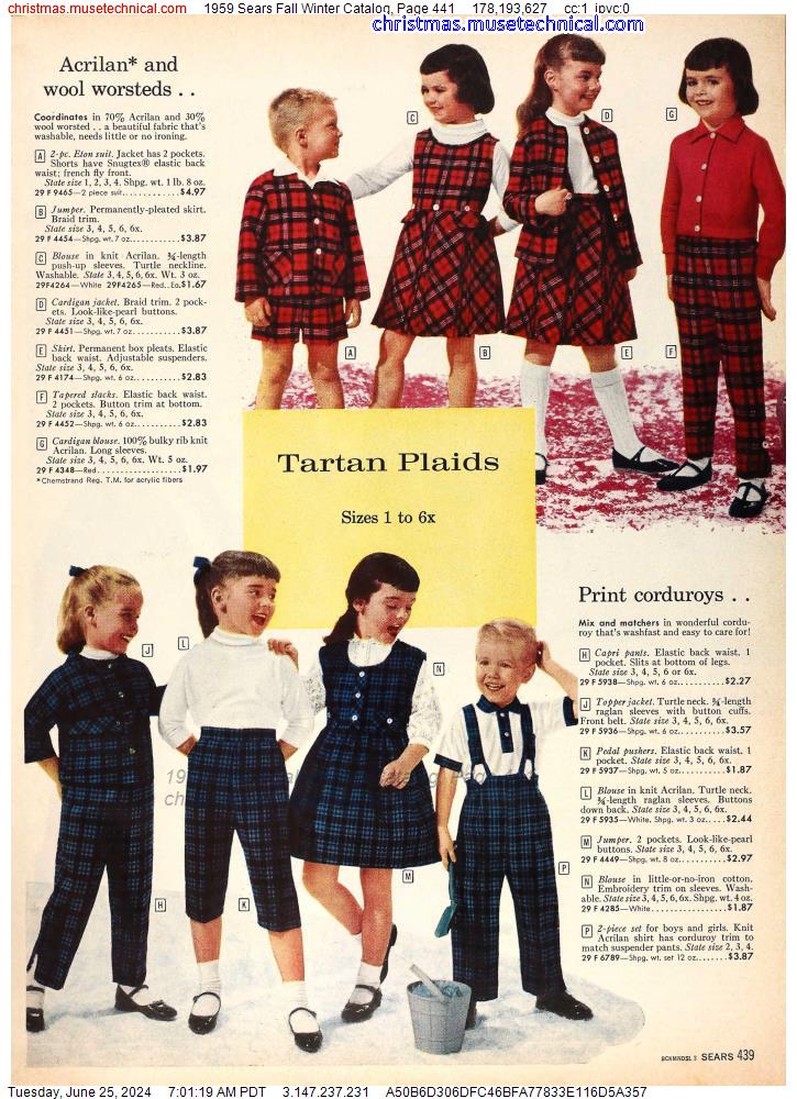 1959 Sears Fall Winter Catalog, Page 441