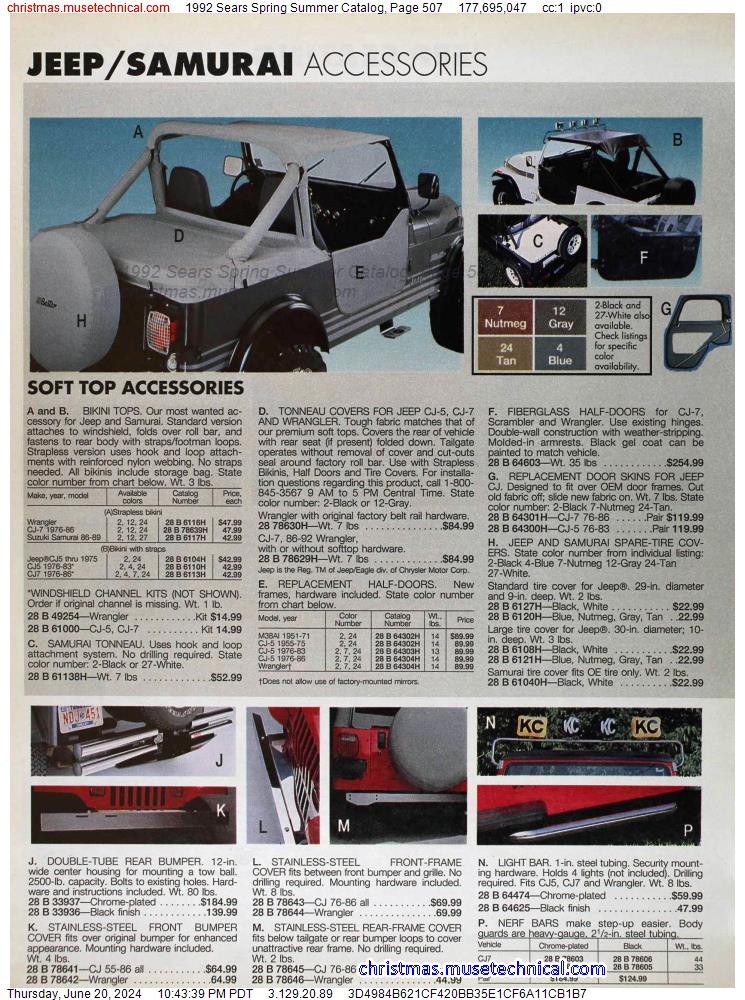 1992 Sears Spring Summer Catalog, Page 507