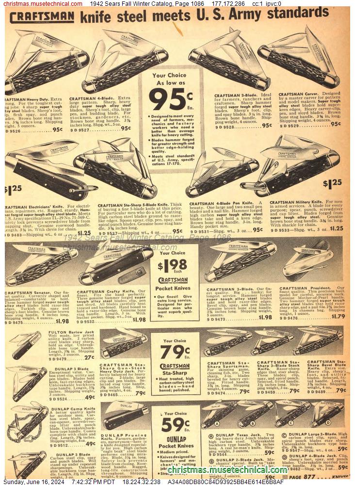 1942 Sears Fall Winter Catalog, Page 1086
