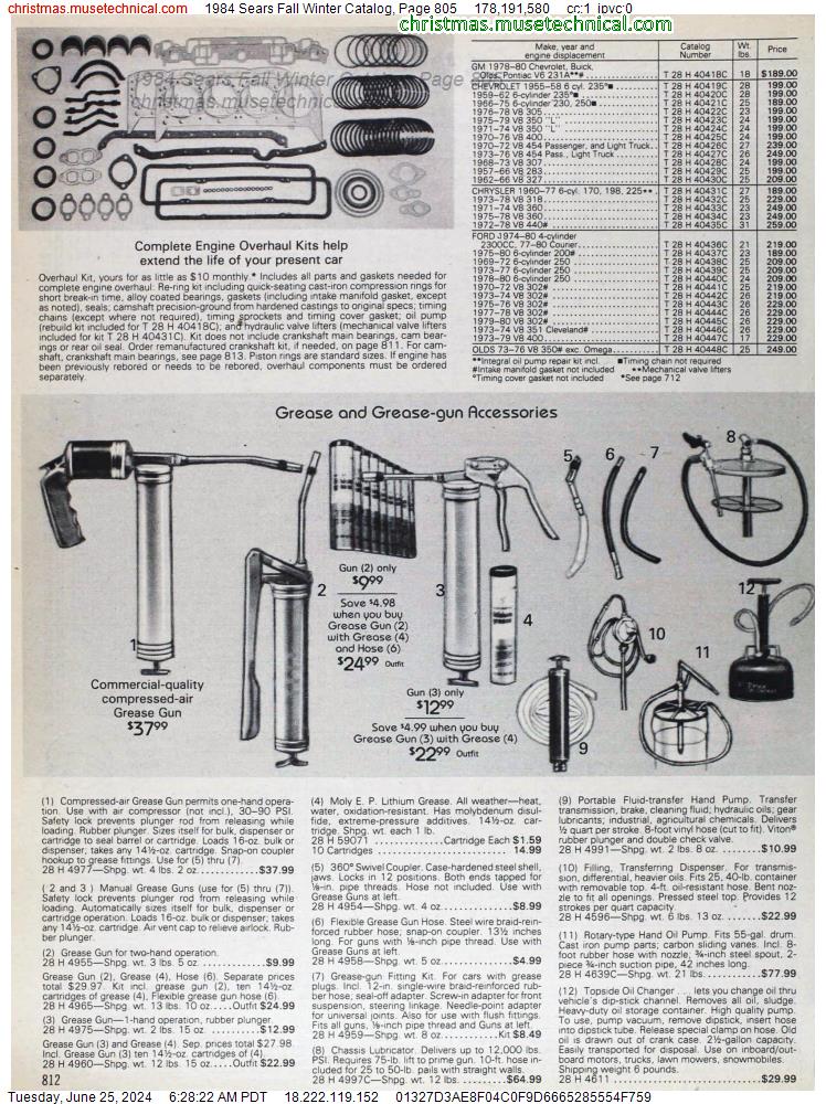 1984 Sears Fall Winter Catalog, Page 805