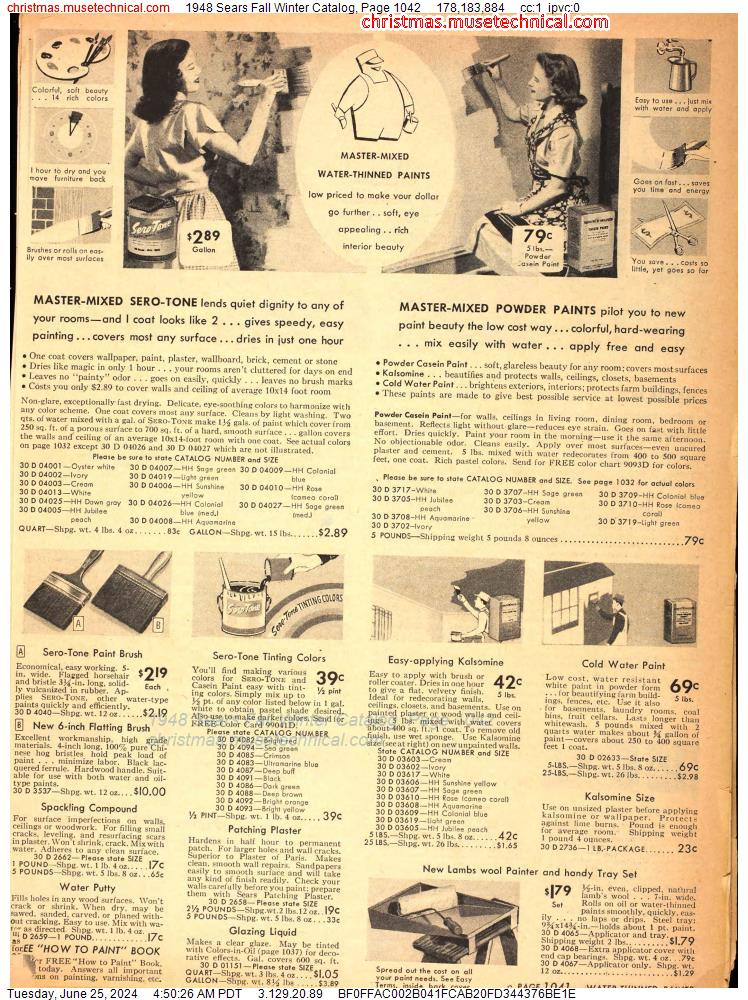 1948 Sears Fall Winter Catalog, Page 1042
