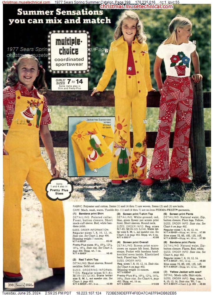 1977 Sears Spring Summer Catalog, Page 398