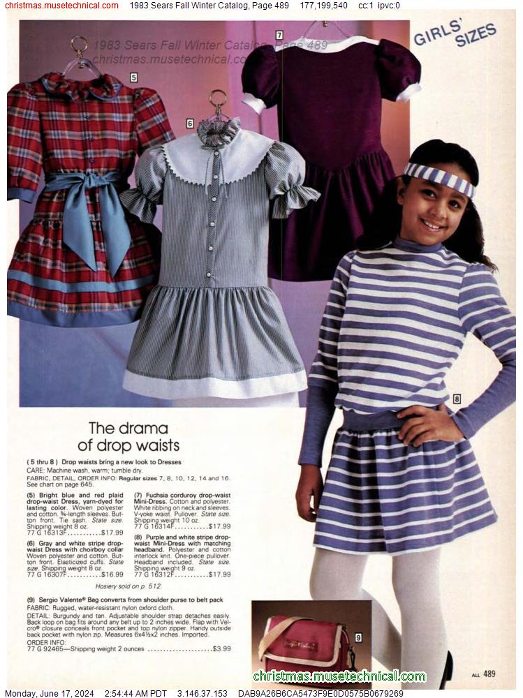 1983 Sears Fall Winter Catalog, Page 489