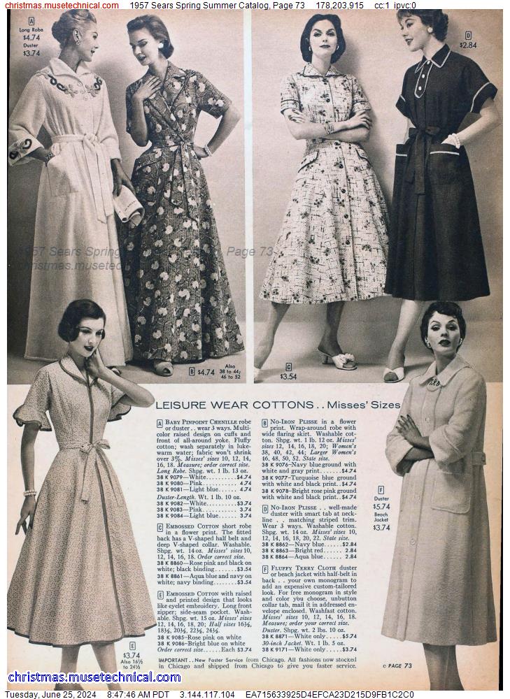 1957 Sears Spring Summer Catalog, Page 73