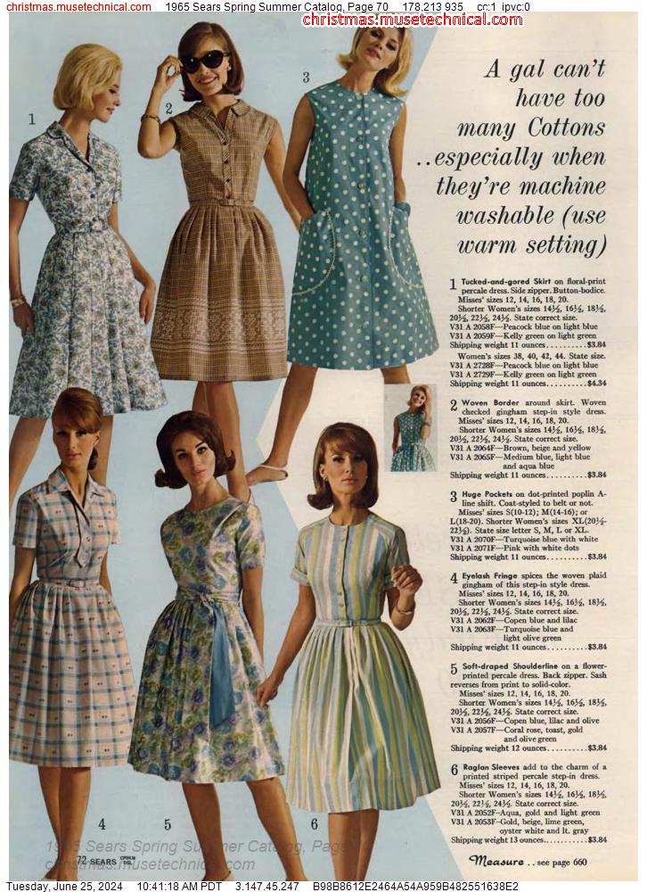 1965 Sears Spring Summer Catalog, Page 70