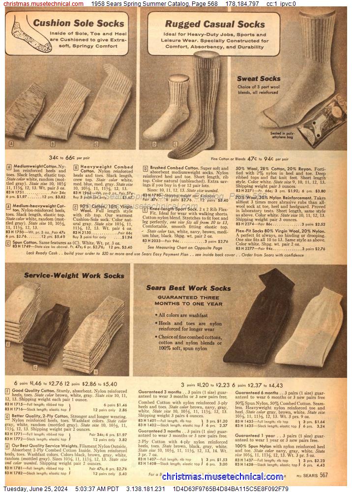 1958 Sears Spring Summer Catalog, Page 568