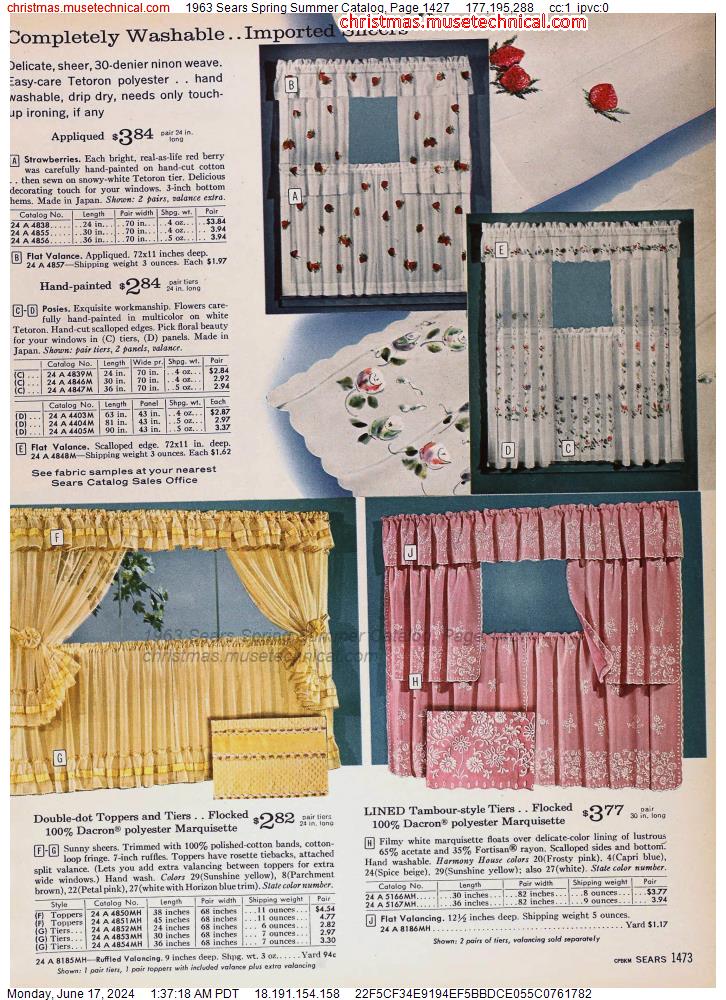 1963 Sears Spring Summer Catalog, Page 1427