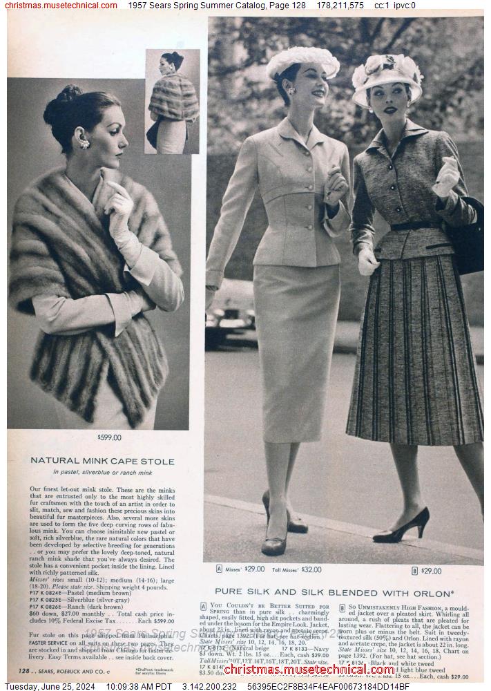 1957 Sears Spring Summer Catalog, Page 128
