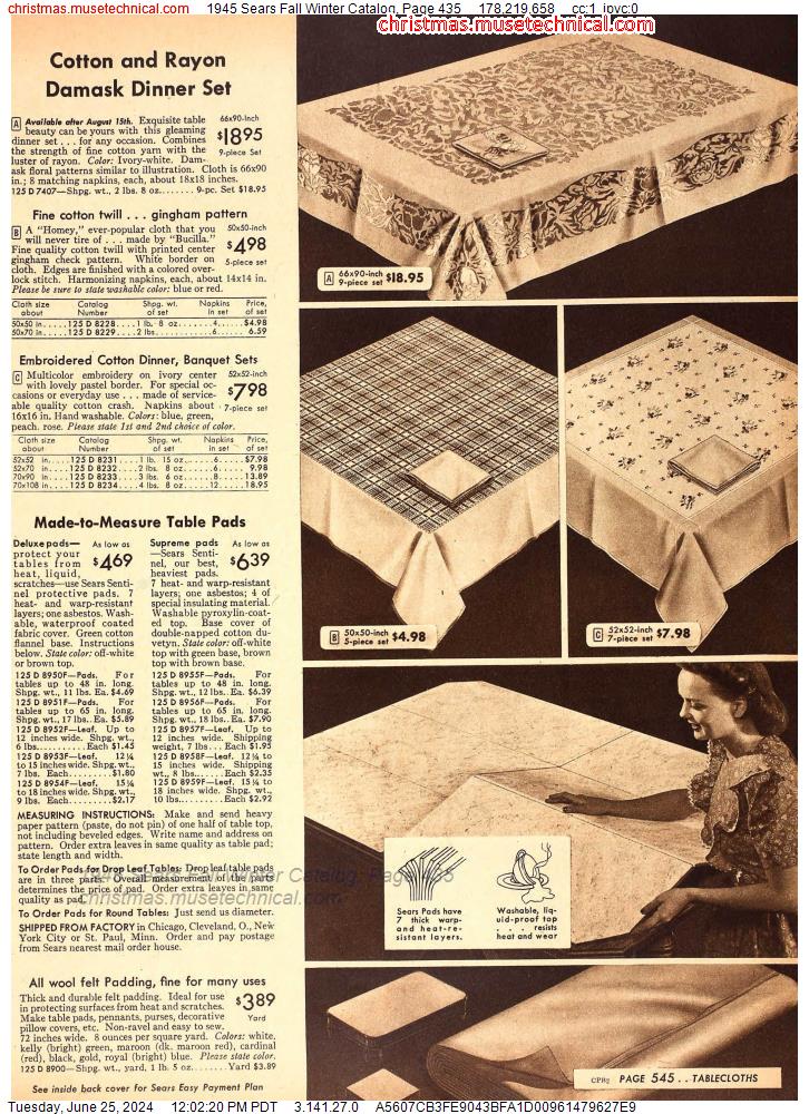 1945 Sears Fall Winter Catalog, Page 435