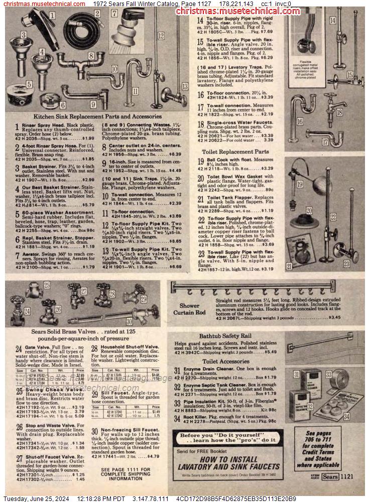 1972 Sears Fall Winter Catalog, Page 1127