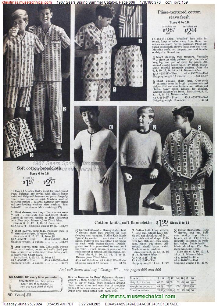 1967 Sears Spring Summer Catalog, Page 606